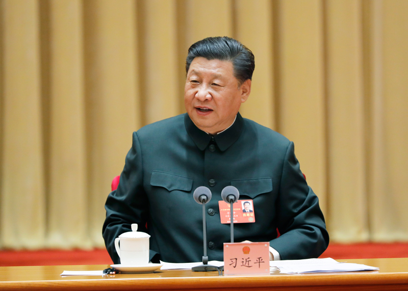 　　5月26日下午，中共中央總書記、國家主席、中央軍委主席習(xí)近平出席十三屆全國人大三次會議解放軍和武警部隊(duì)代表團(tuán)全體會議并發(fā)表重要講話。